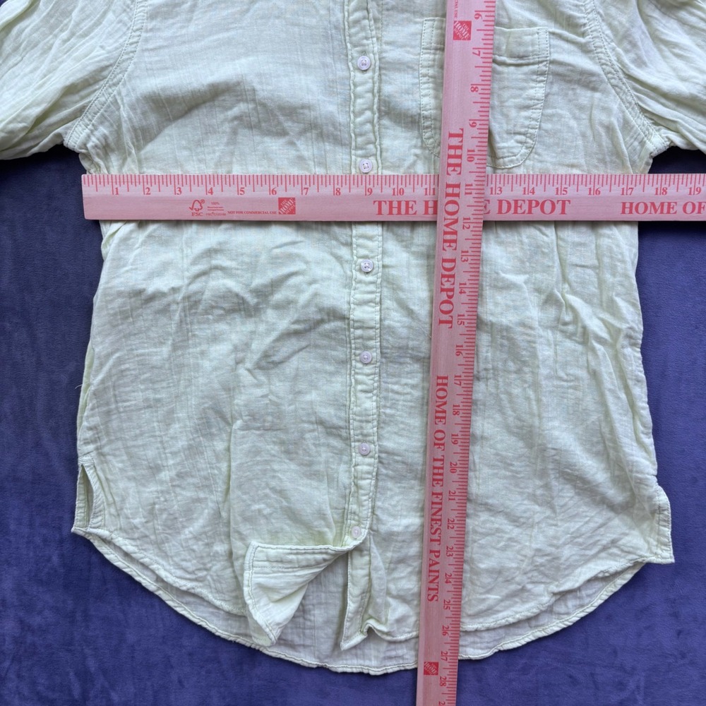 St Johns Bay Womens XS Lime Green Cotton Gauze Tunic Button Down Shirt - Picture 7 of 7
